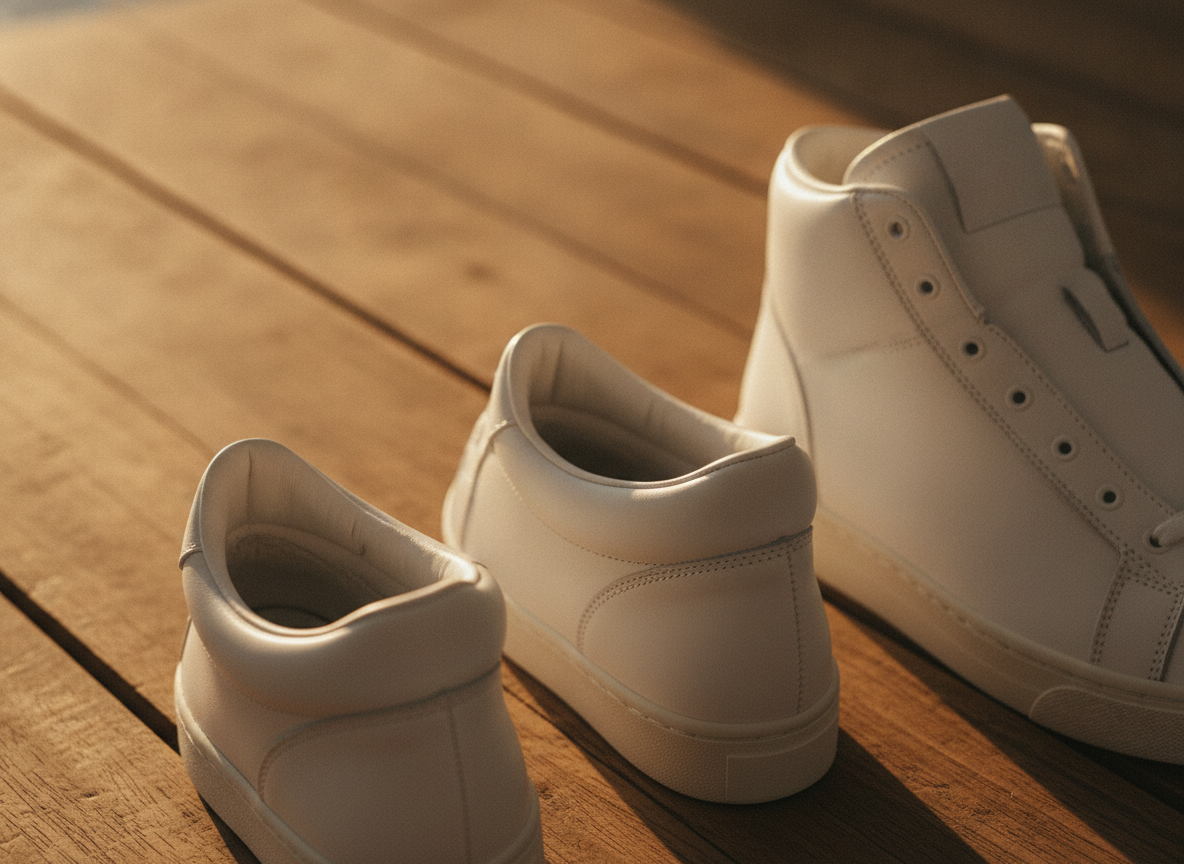 Détail des tiges des trois versions Air Force 1 — hauteur de tige Low, Mid et High côte à côte